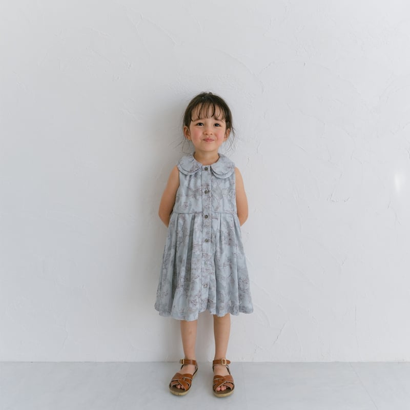 lala 子供　フォーマル　165cm Lala dress / toile de jouy - blue | june -littl