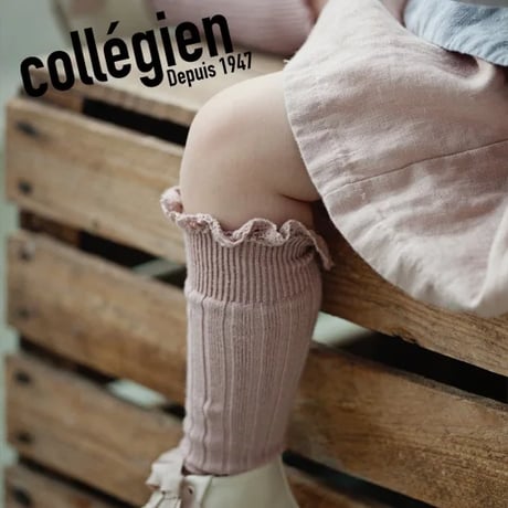 Collegien / Joséphine - Lace-Trim Ribbed Knee-high Socks