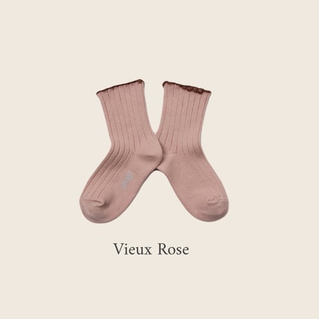 Collegien / Delphine - Lettuce Trim Ribbed Socks