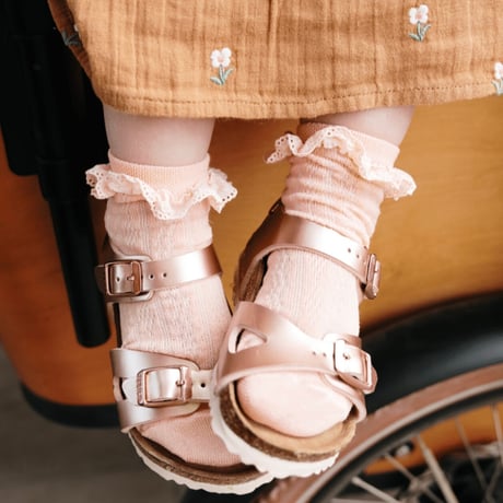 Collegien / Marie-Antoinette - Lightweight Pointelle Socks with Broderie Anglaise