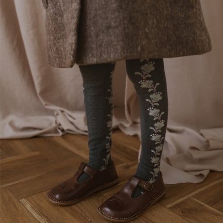 Collegien / Anthéa - Jacquard Flower Pointelle Tights