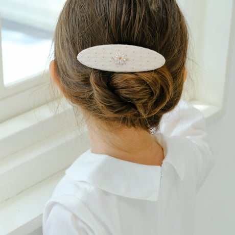 Flower bijou barrette / ecru