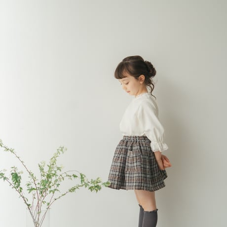 Gather skirt / Choco mint check
