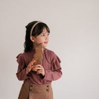 Frill knit tops / cherry