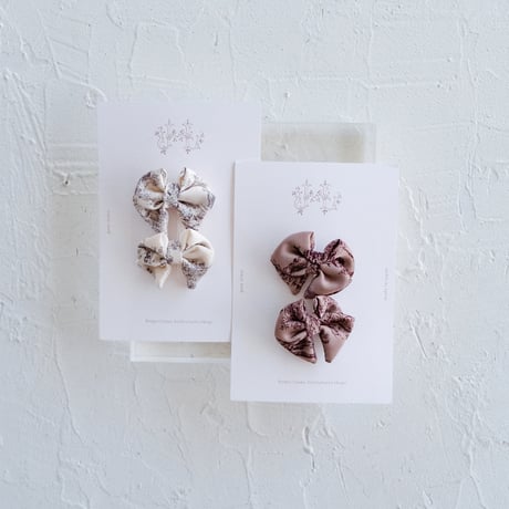 Mini hair ribbon pin 2pc set