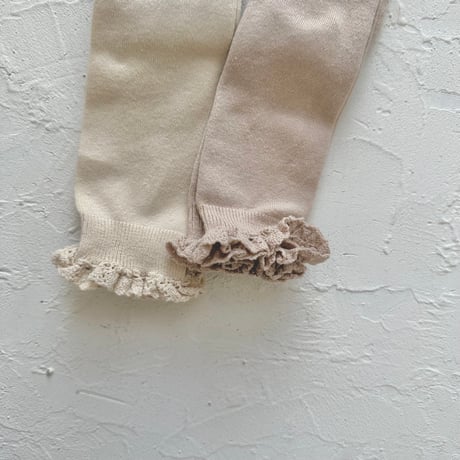 condor / Knee socks with lace edging cuff 2409-2