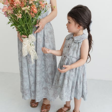 Lala dress / toile de jouy - blue