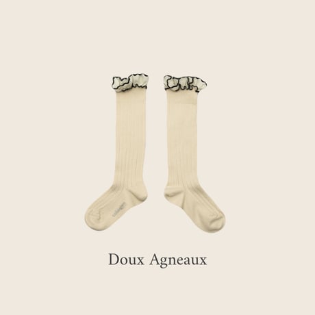 Collegien / Constance - Ribbed Knee-high socks with Rick-Rack Ruffle