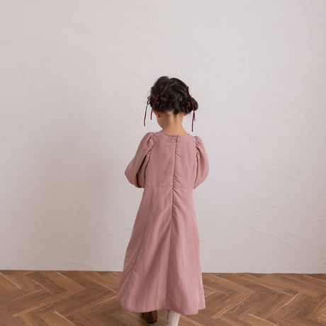 kids Puff sleeve dress / baked pink