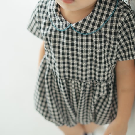 Charlie rompers / Letter check-Shadow