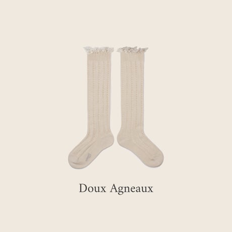 Collegien / Marie Léonie - Lightweight Openwork Knee-high Socks with Swiss-dot Frill