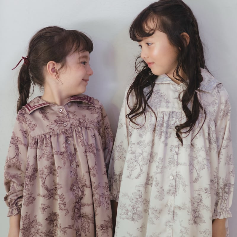 Winter sailor dress / toile de jouy - ivory | j