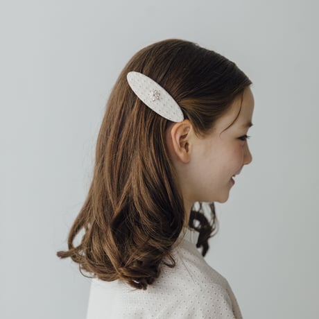 Flower bijou barrette / ecru