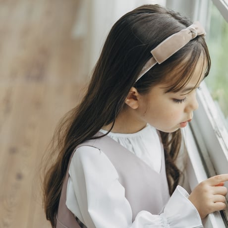 Ribbon head band / milk tea