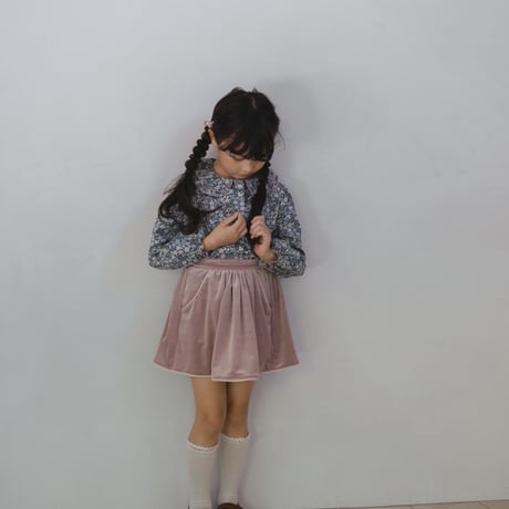 Velvet flare skirt / mauve pink