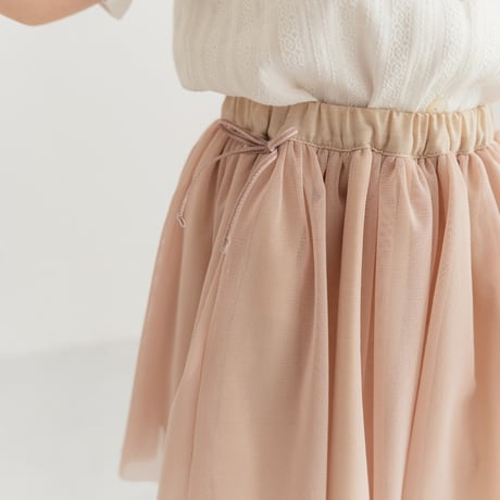 Tulle ribbon skirt / powder pink