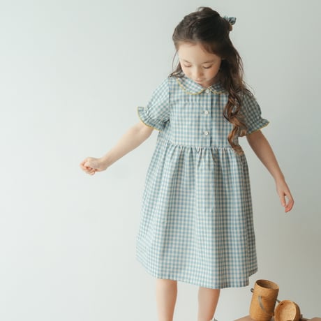Dorothy dress / Letter check - Sky