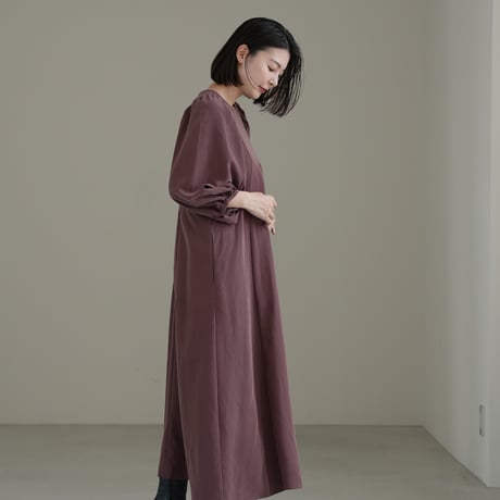 ladies Puff sleeve dress / chocolate