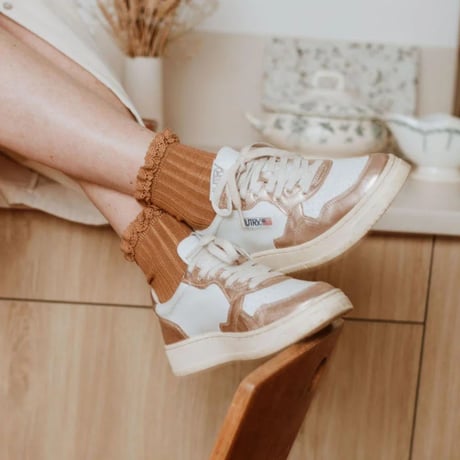 Collegien / Lili - Lace Trim Ribbed Ankle Socks