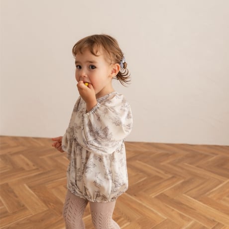 Ange rompers / toile de jouy - ivory
