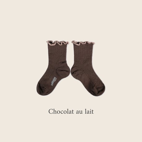 Collegien / Ambre - Lettuce Trim Pointelle Merino Wool Socks