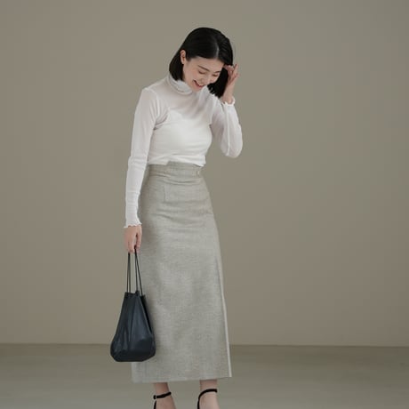 ladies Grace straight skirt / grey tweed