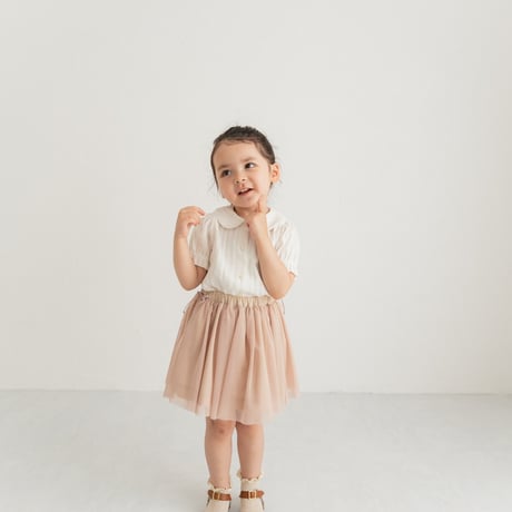 Tulle ribbon skirt / powder pink