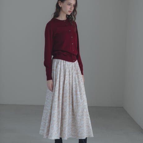 ladies Maison Flare skirt / milk tea jacquard