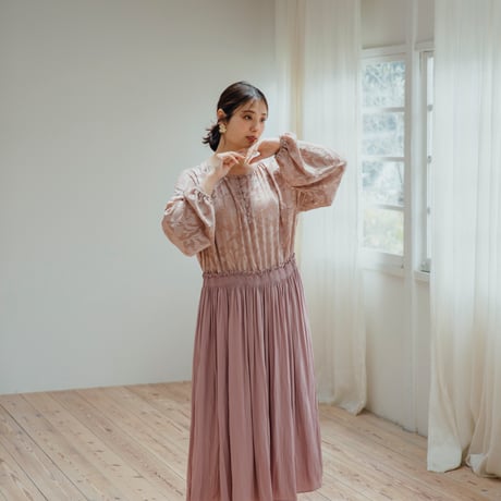 ladies Docking dress / dusty pink flower