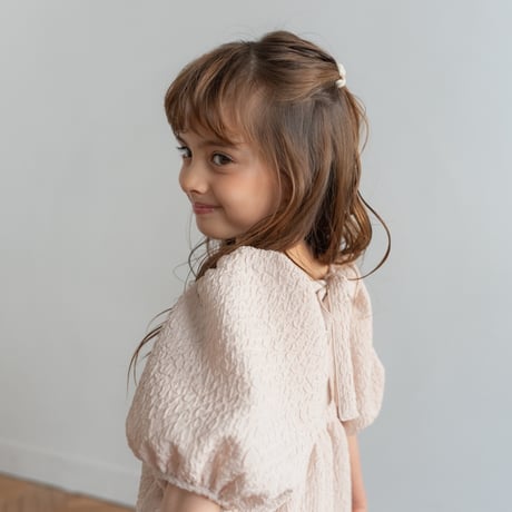 kids Back ribbon dress / baby pink