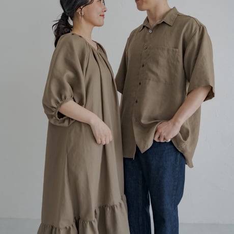Mens Summer shirt / Sand brown