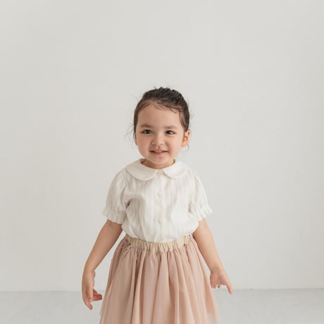 Tulle ribbon skirt / powder pink