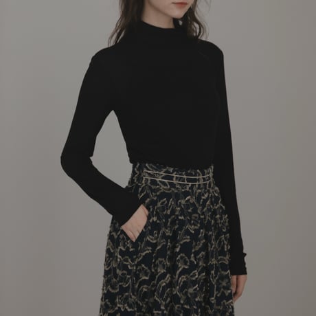 ladies Maison Flare skirt / navy jacquard