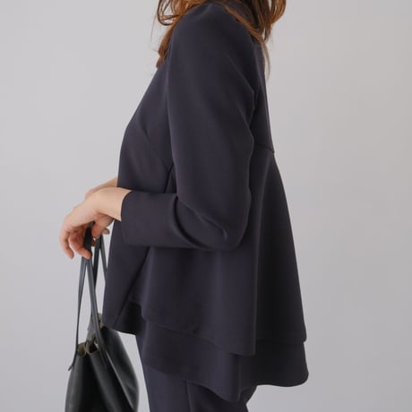 ladies Ceremony double flare blouse / navy