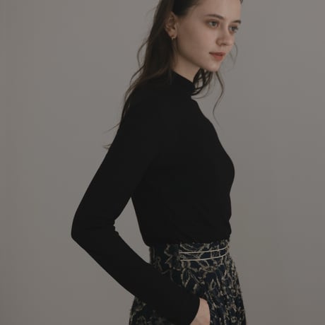 ladies Maison Flare skirt / navy jacquard