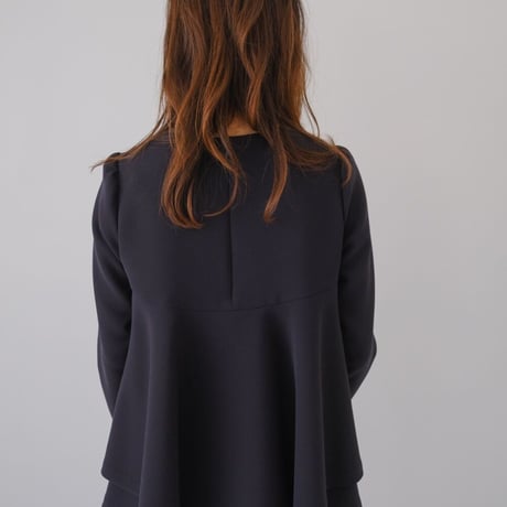 ladies Ceremony double flare blouse / navy