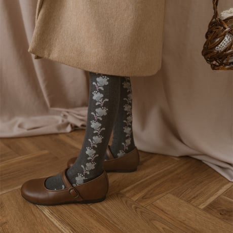 Collegien / Anthéa - Jacquard Flower Pointelle Tights