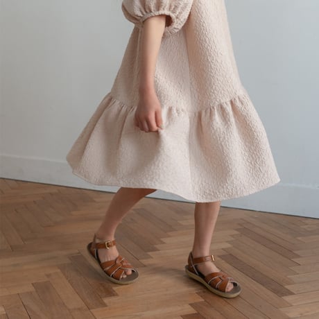 kids Back ribbon dress / baby pink