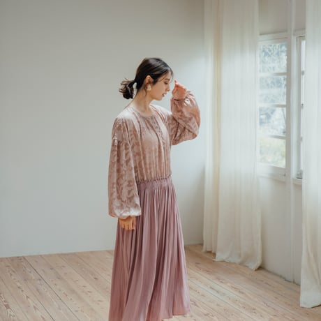 ladies Docking dress / dusty pink flower