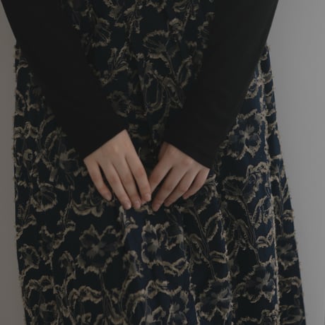 ladies Maison Flare skirt / navy jacquard