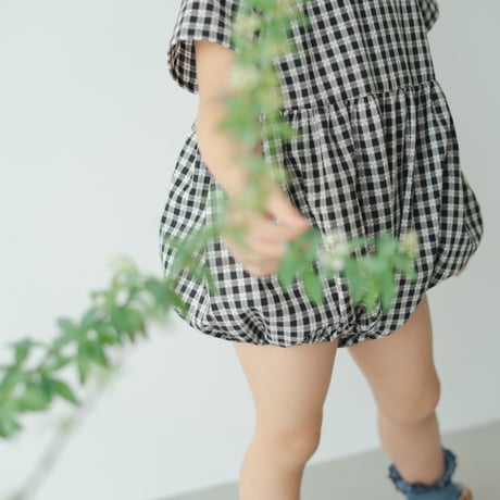Charlie rompers / Letter check-Shadow
