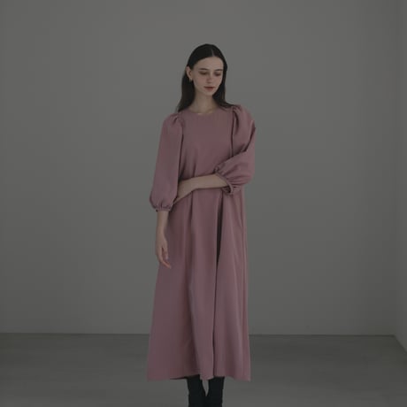 ladies Puff sleeve dress / baked pink