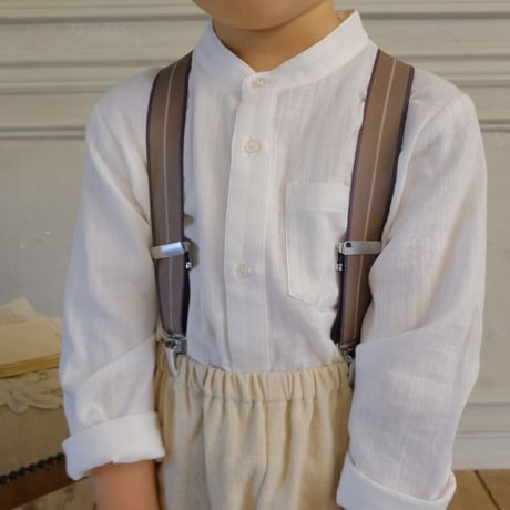 Stand collar shirt / white