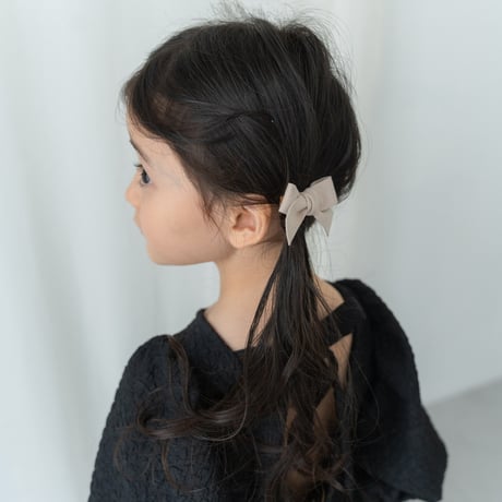 kids Back ribbon dress / black