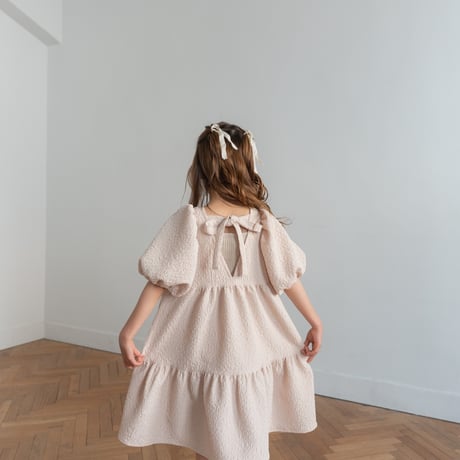 kids Back ribbon dress / baby pink