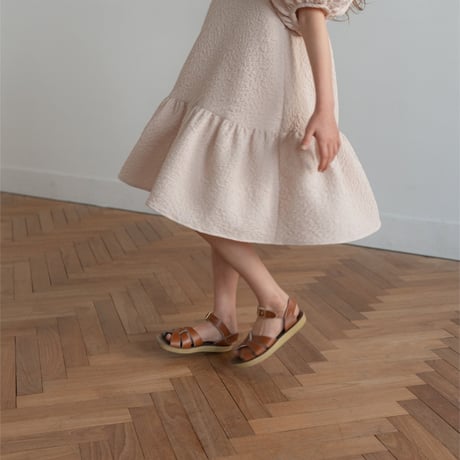 kids Back ribbon dress / baby pink