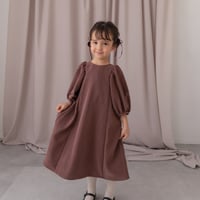 kids Puff sleeve dress / chocolate