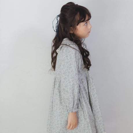White snow dress / blue flower