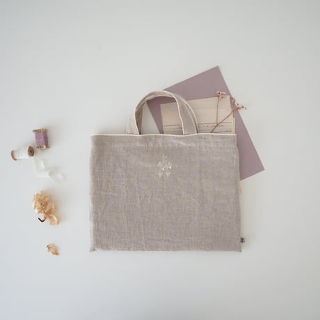 Antique embroidery item / linen beige