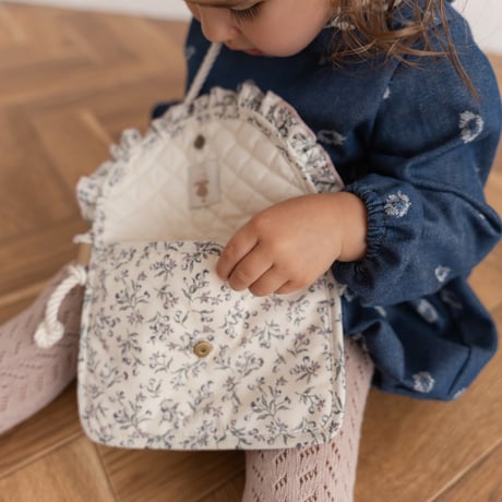 Square frill pochette / cream flower